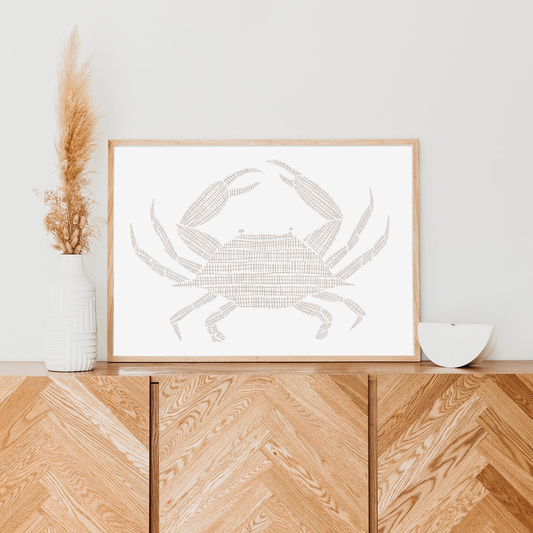 Woven Crab Illustration - Art Print or Canvas - Jetty Home