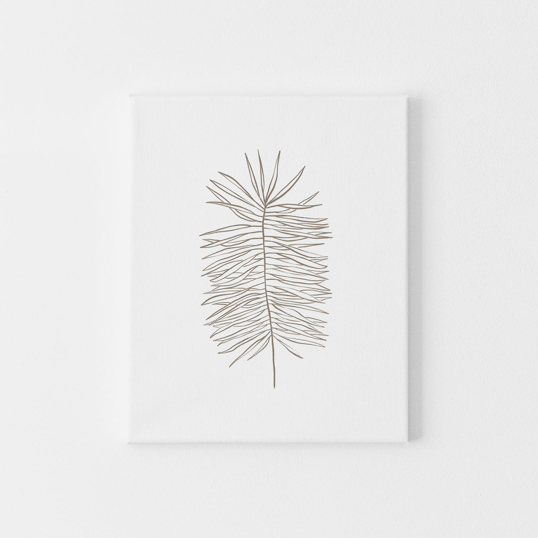 Palm Frond Modern Plant Line Illustration Wall Art Print or Canvas - Jetty Home