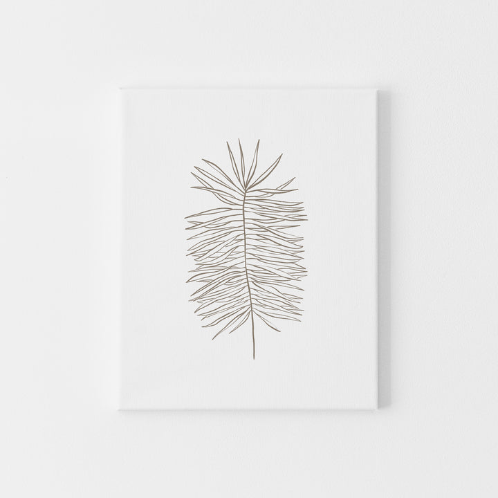 Palm Frond Modern Plant Line Illustration Wall Art Print or Canvas - Jetty Home