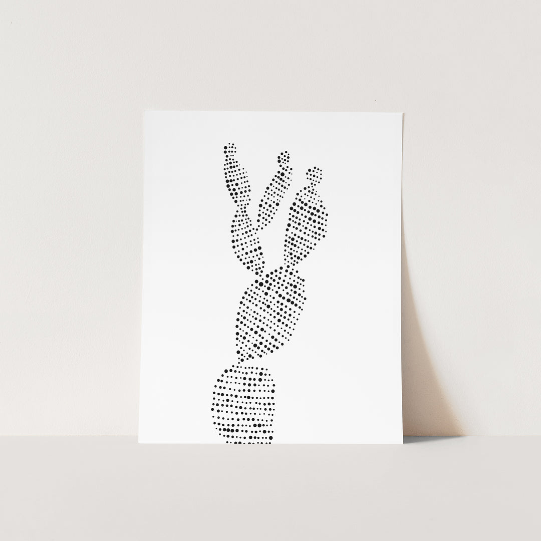 Modern Minimalist Prickly Pear Cactus Illustration Wall Art Print or Canvas - Jetty Home