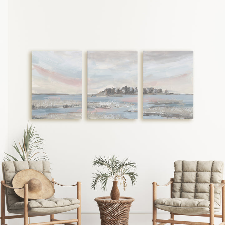 Marsh Sunrise - Set of 3  - Art Prints or Canvases - Jetty Home