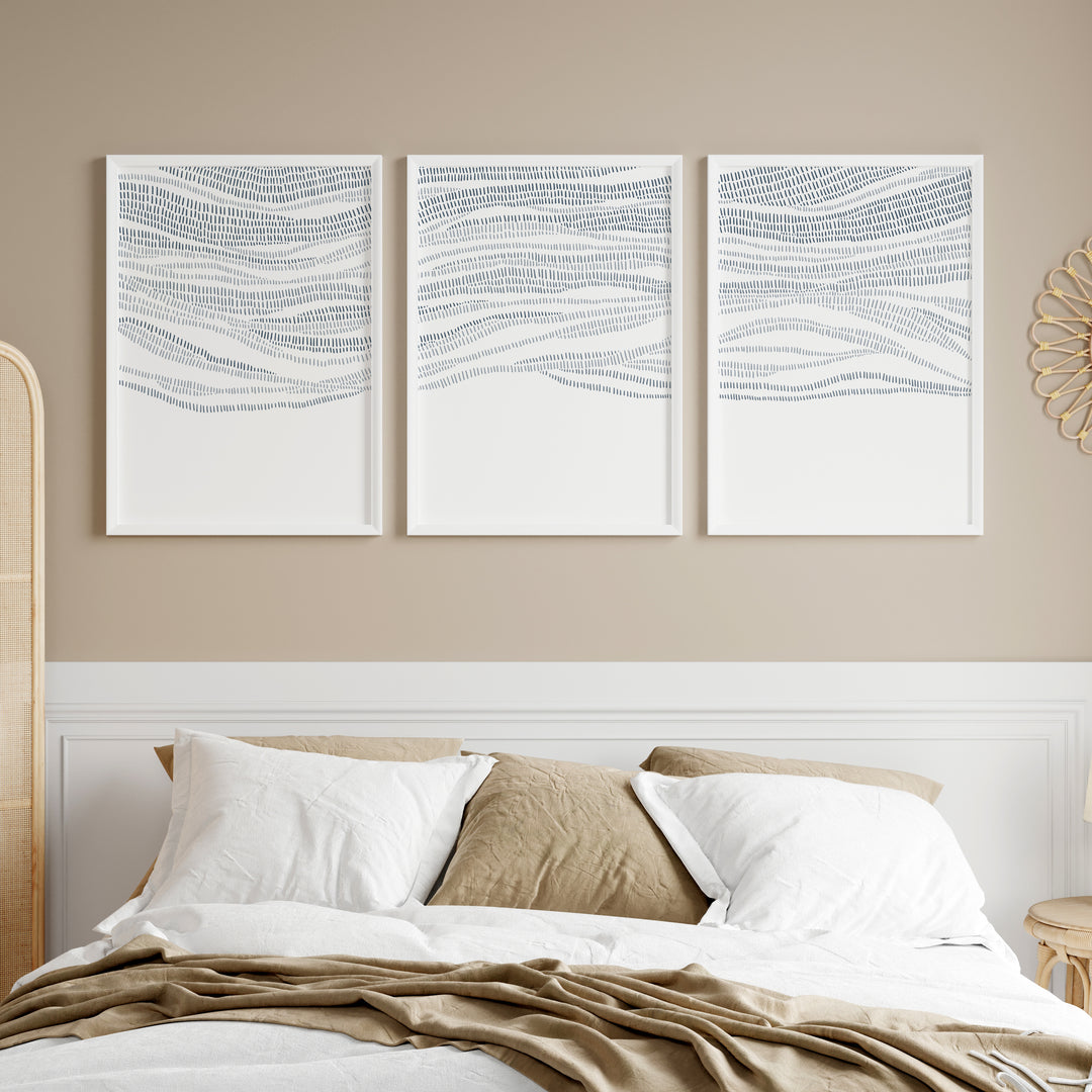 The Abstract Waves - Set of 3  - Art Prints or Canvases - Jetty Home