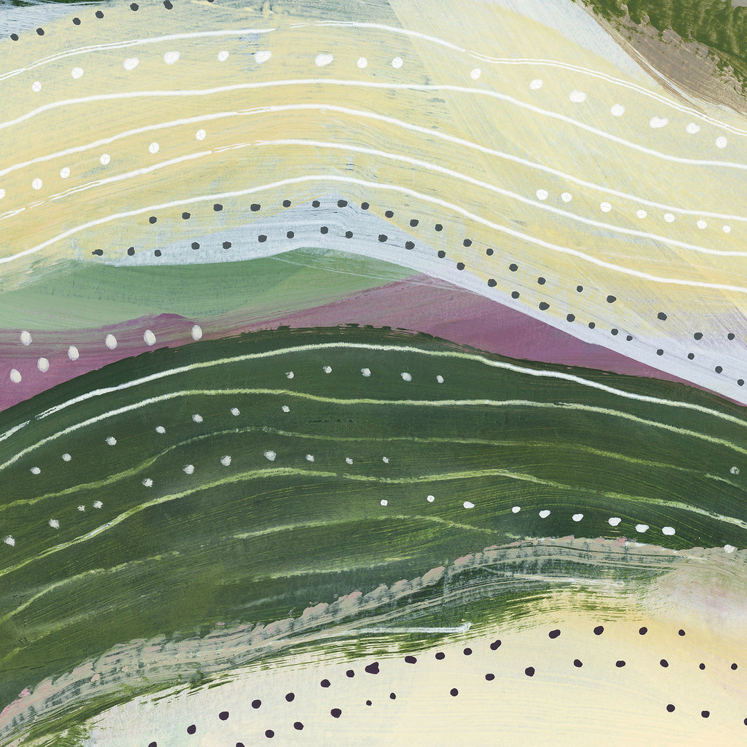 Green Landscape Countryside Abstract Painting Wall Art Print or Canvas - Jetty Home