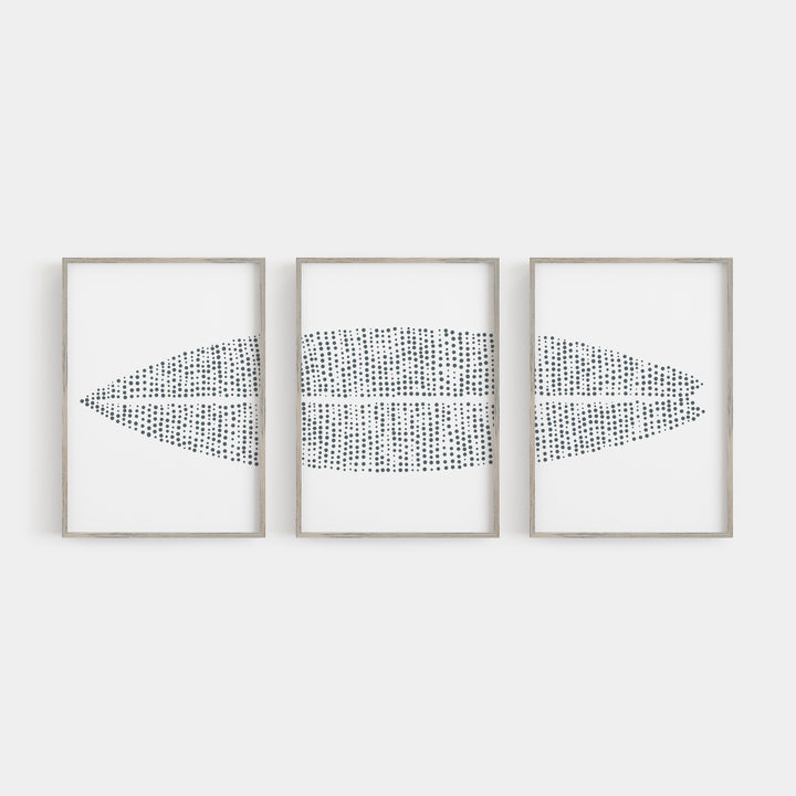 Modern Surfboard Beach House Triptych Set of Three Wall Art Prints or Canvas - Jetty Home