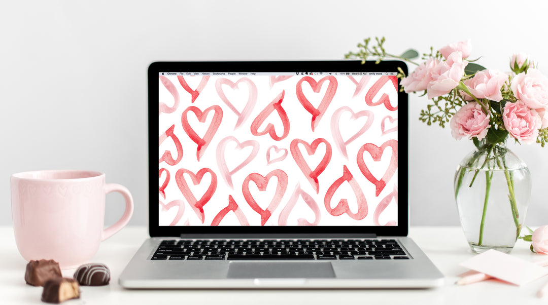 February Freebie: Valentine’s Day Watercolor Heart Wallpaper