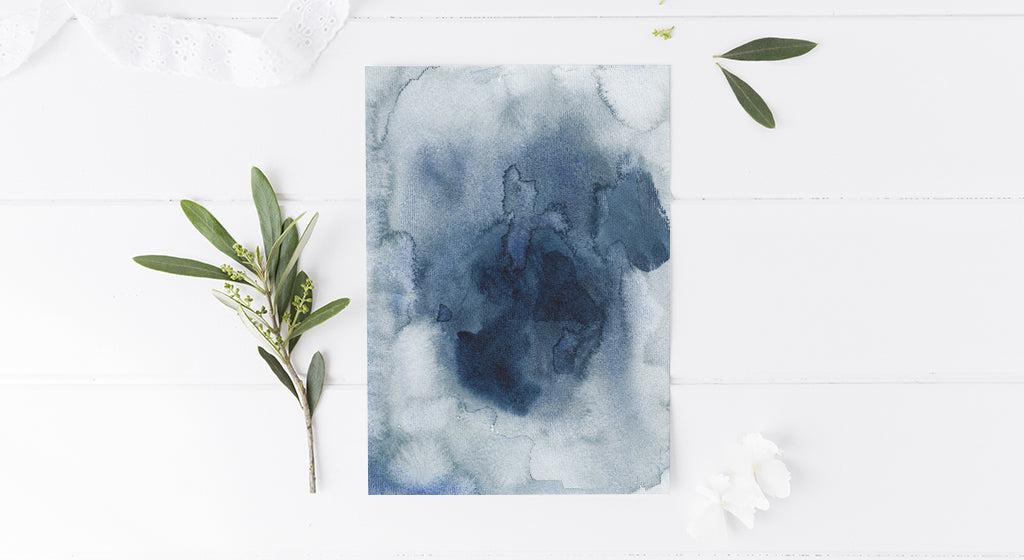 New Collection: Beach Chic Decorating with Abstract Indigo Watercolors