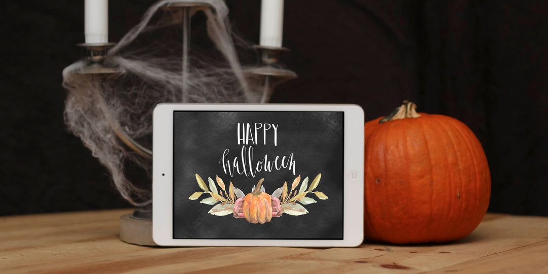 October Freebie: Happy Halloween Chalkboard Desktop + Phone Download