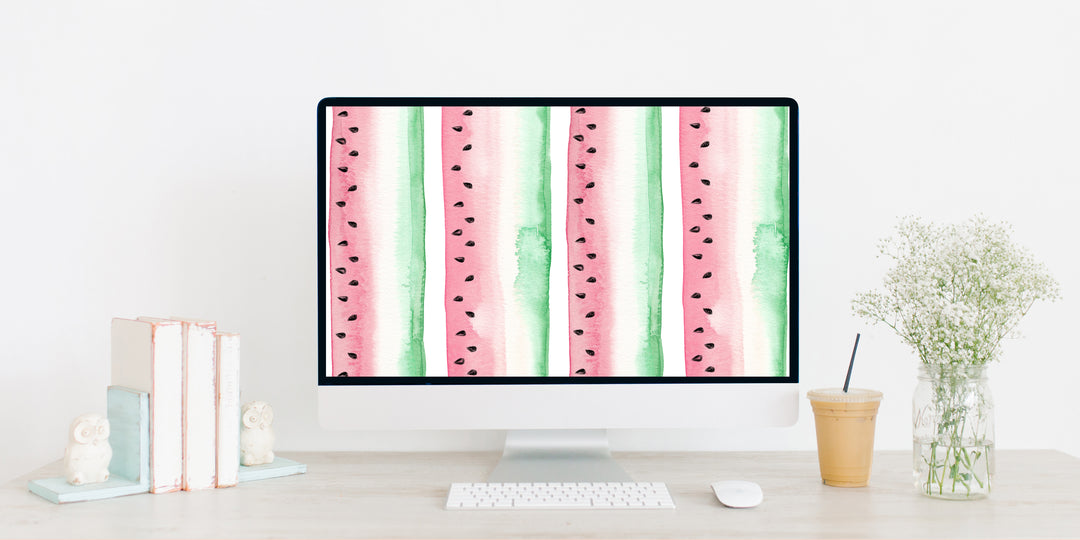 June Freebie: Watercolor Watermelon Wallpaper