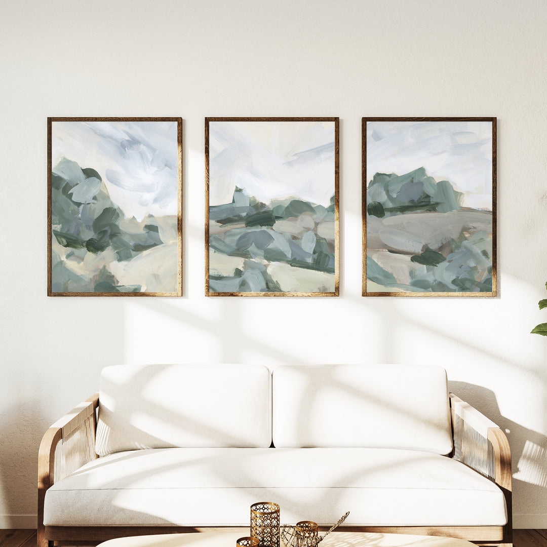 Muted Landscape Painting - Set of 3 - Jetty Home