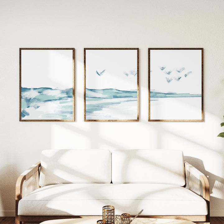 Shoreline Journey - Set of 3  - Art Prints or Canvases - Jetty Home