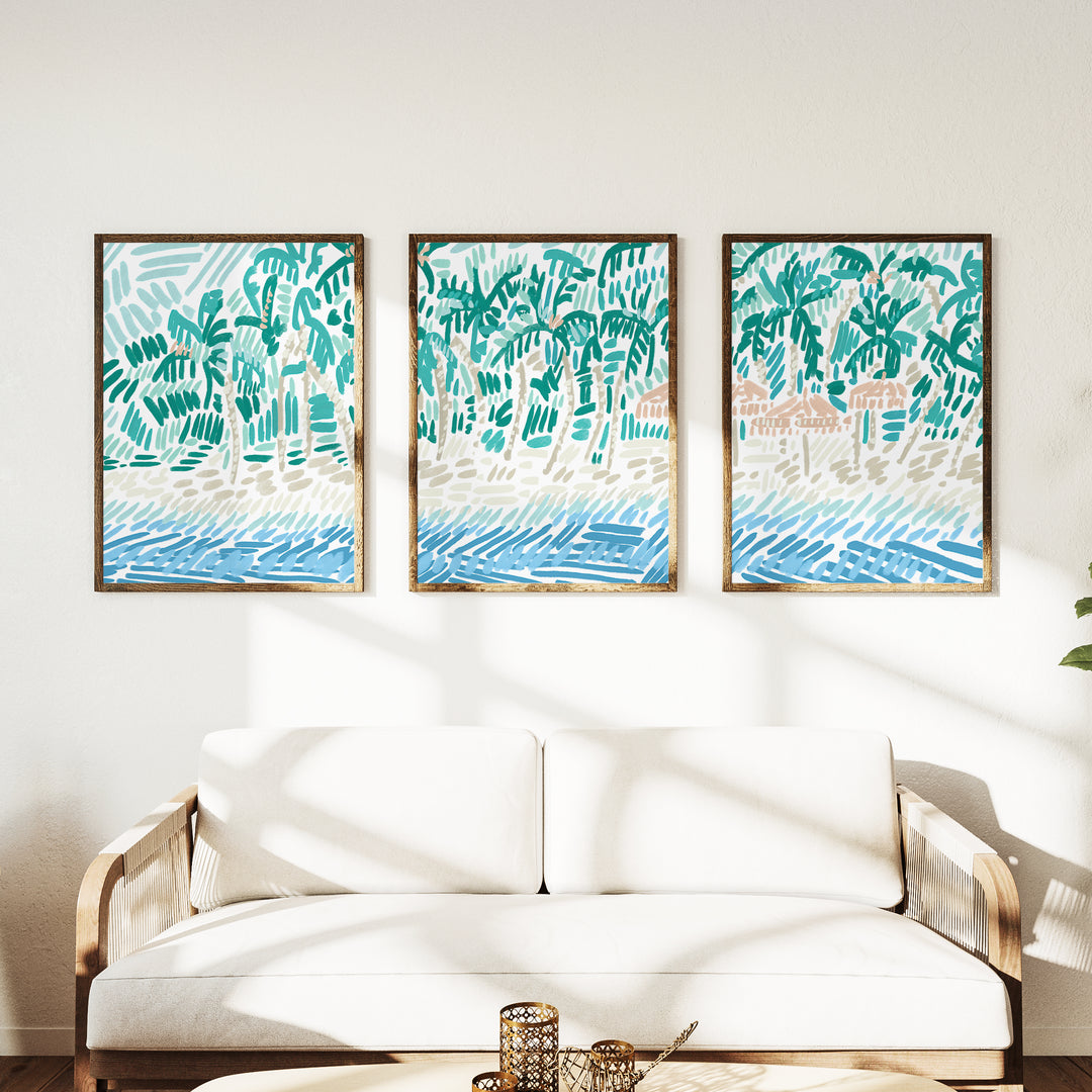 Tropical Shores Triptych - Set of 3