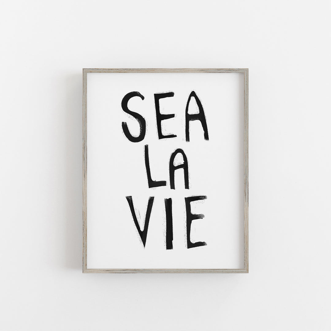 Black & White Sea La Vie - Art Print or Canvas - Jetty Home
