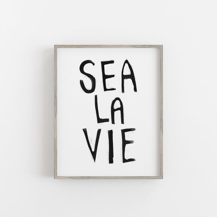 Black & White Sea La Vie - Art Print or Canvas - Jetty Home