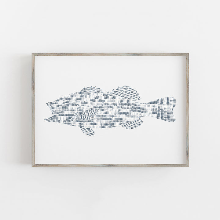Large Mouth Bass Fish Study  - Art Print or Canvas - Jetty Home