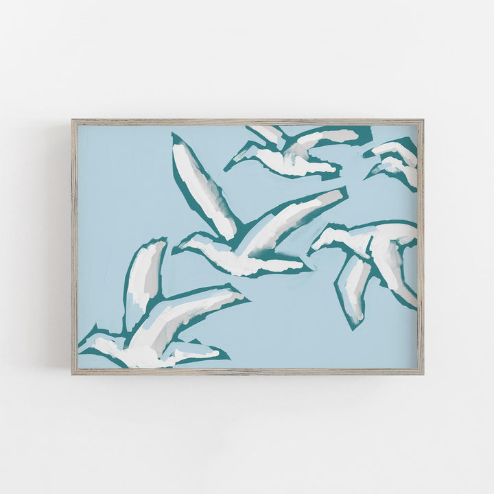 Gulls in Flight - Art Print or Canvas - Jetty Home