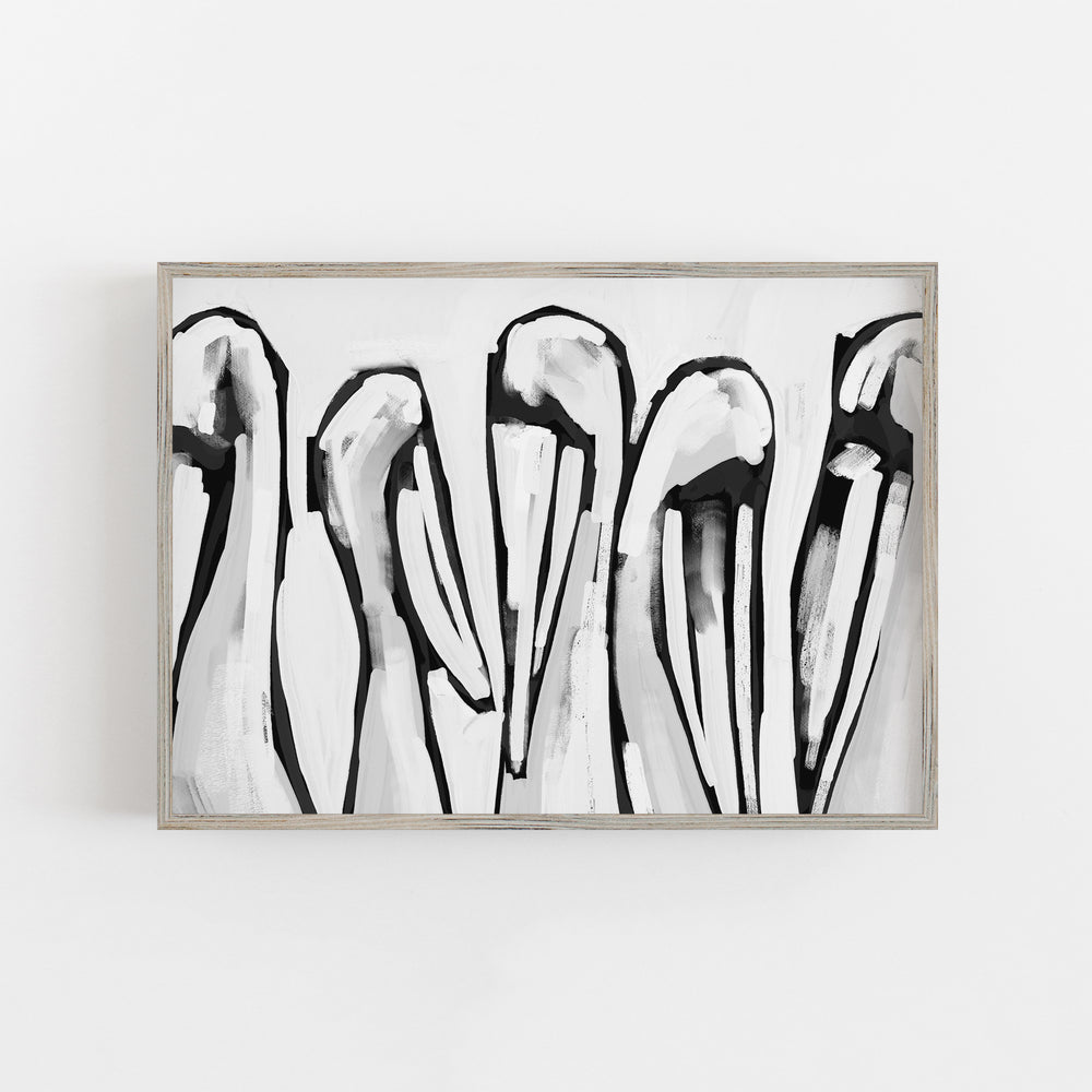 Black & White Pelican Gathering - Art Print or Canvas - Jetty Home