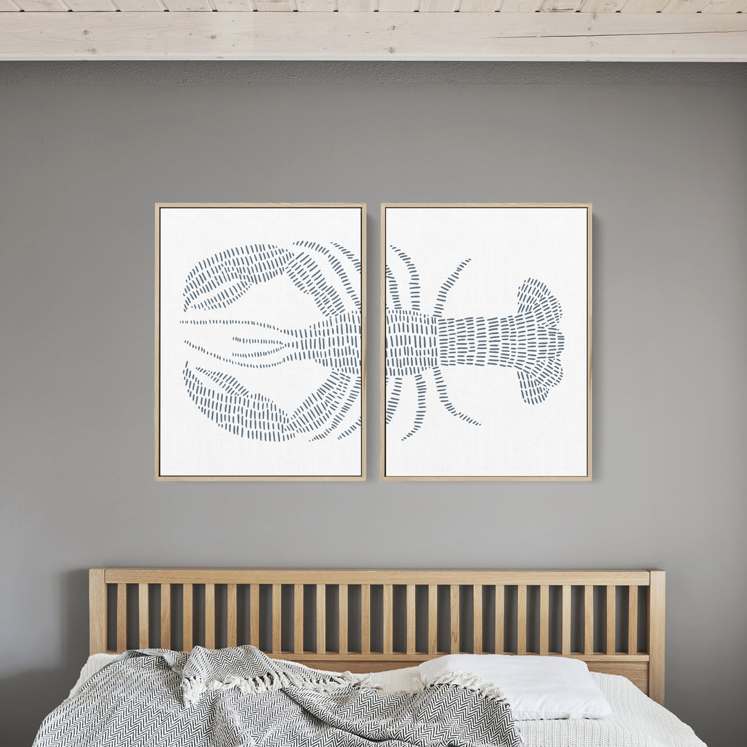 Blue Lobster - Set of 2  - Art Prints or Canvases - Jetty Home