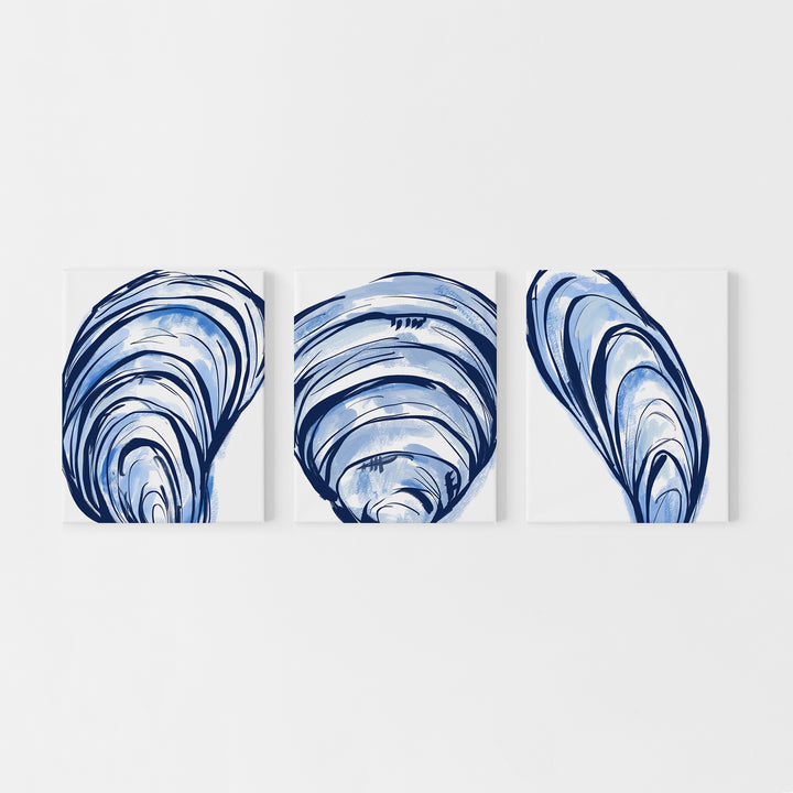 Blue Seashells Triptych - Set of 3 - Jetty Home