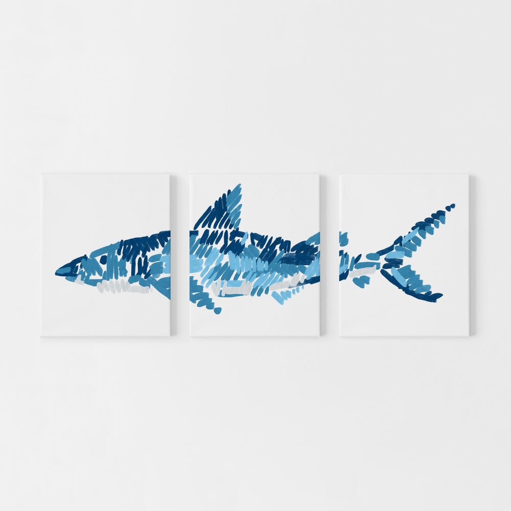 The Shark Triptych - Set of 3 - Jetty Home