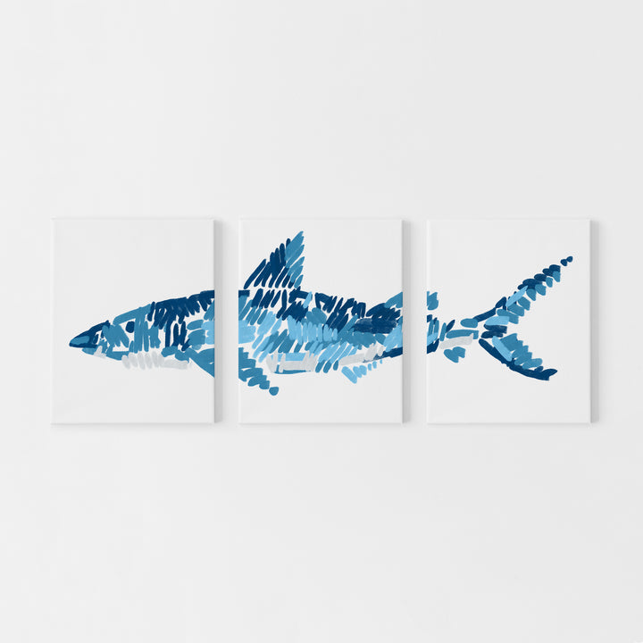 The Shark Triptych - Set of 3 - Jetty Home