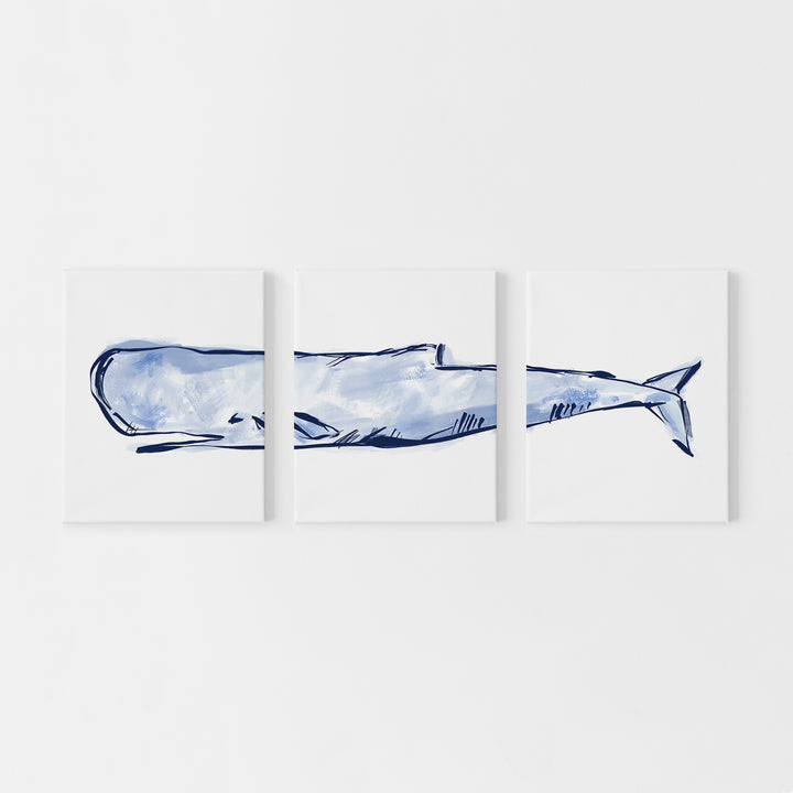 The Nautical Sperm Whale Triptych - Set of 3 - Jetty Home