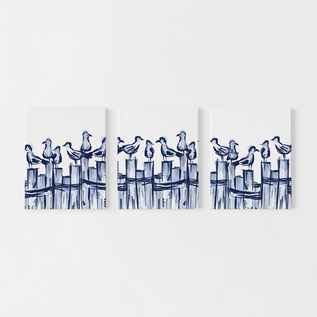 Harbor Gulls Triptych - Set of 3 - Jetty Home
