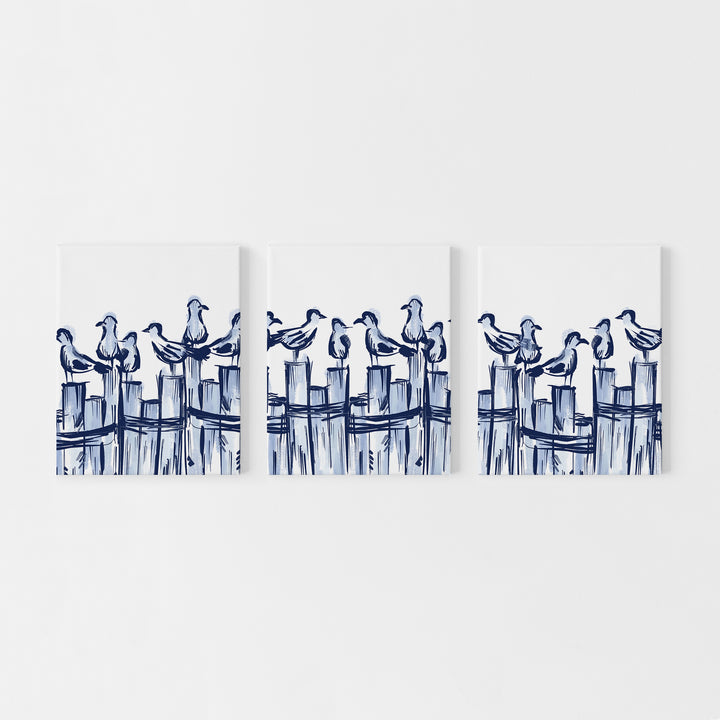 Harbor Gulls Triptych - Set of 3 - Jetty Home