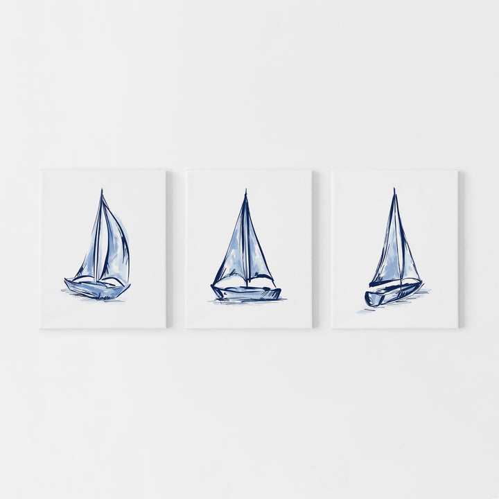 Whitecaps and Wind Triptych - Set of 3 - Jetty Home