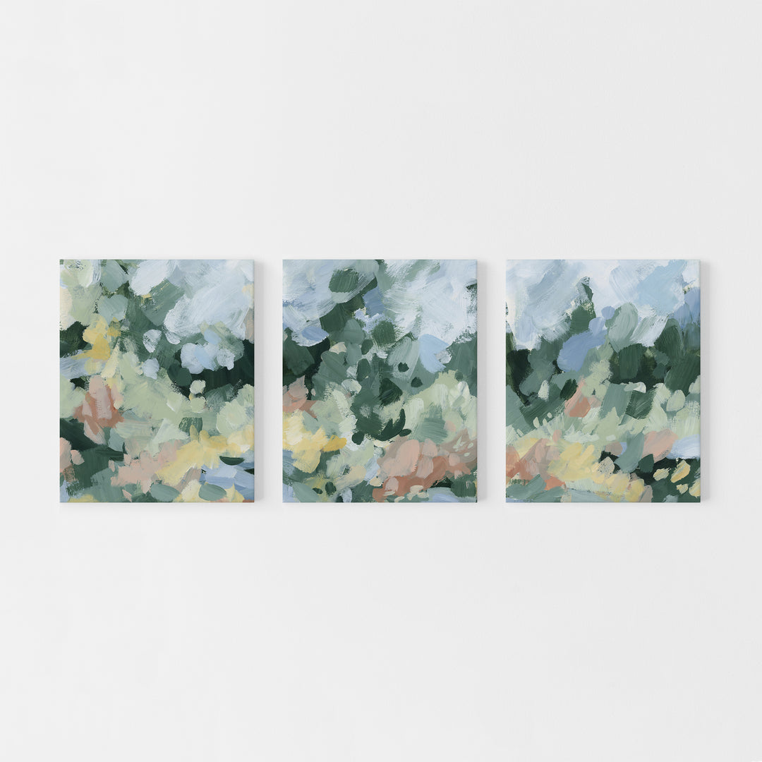 Blossoms Abstracted Triptych - Set of 3 - Jetty Home