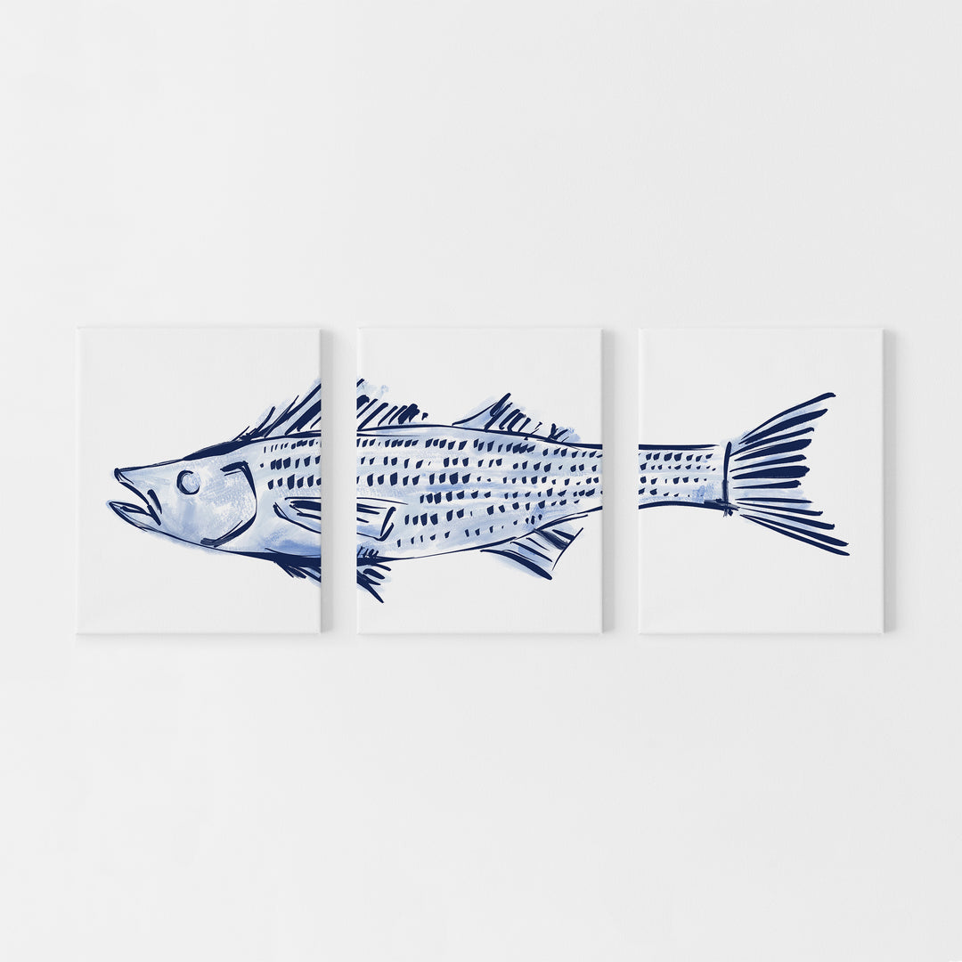 Striped Bass Triptych - Set of 3 - Jetty Home
