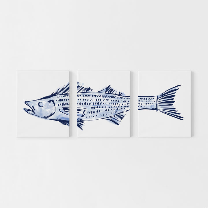 Striped Bass Triptych - Set of 3 - Jetty Home