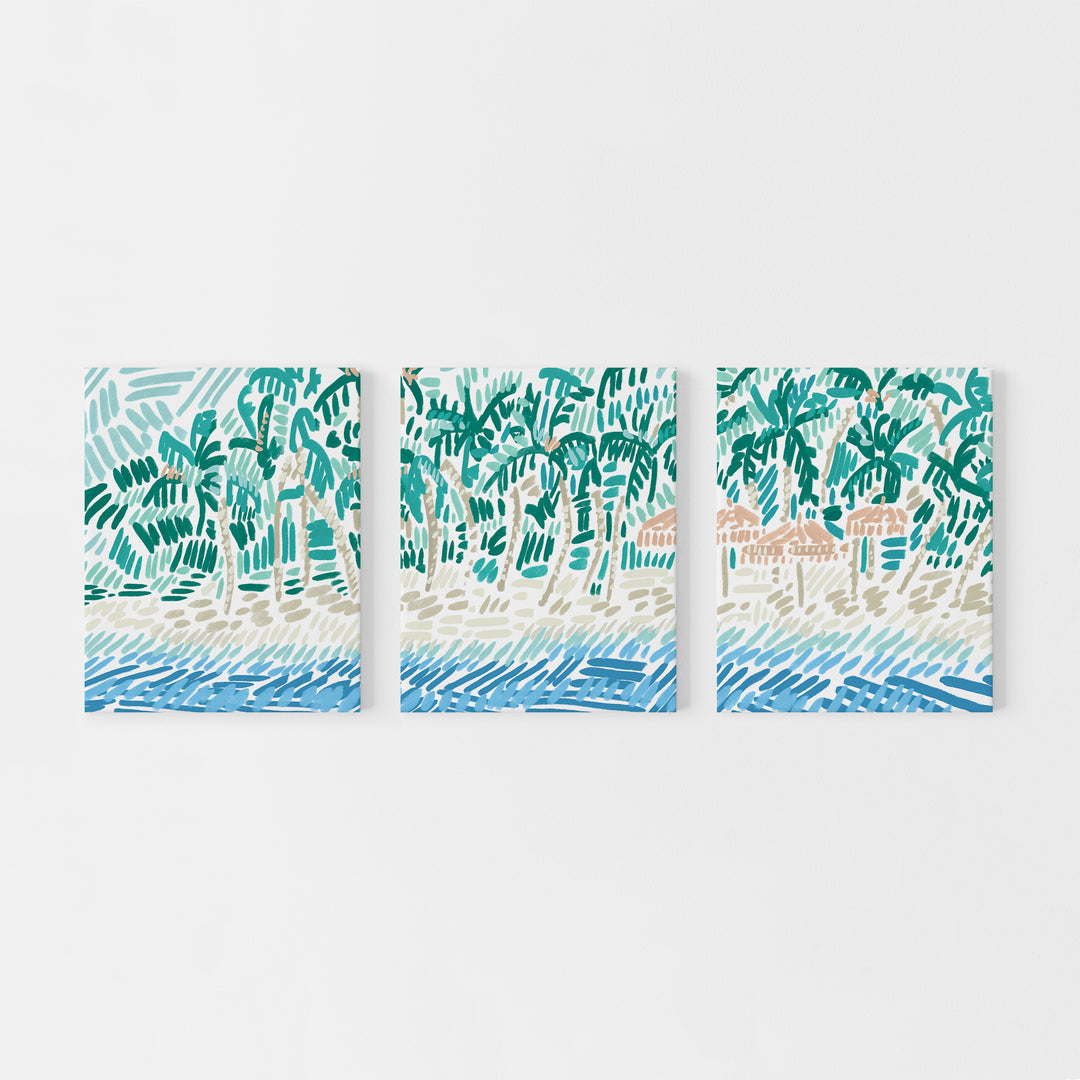 Tropical Shores Triptych - Set of 3