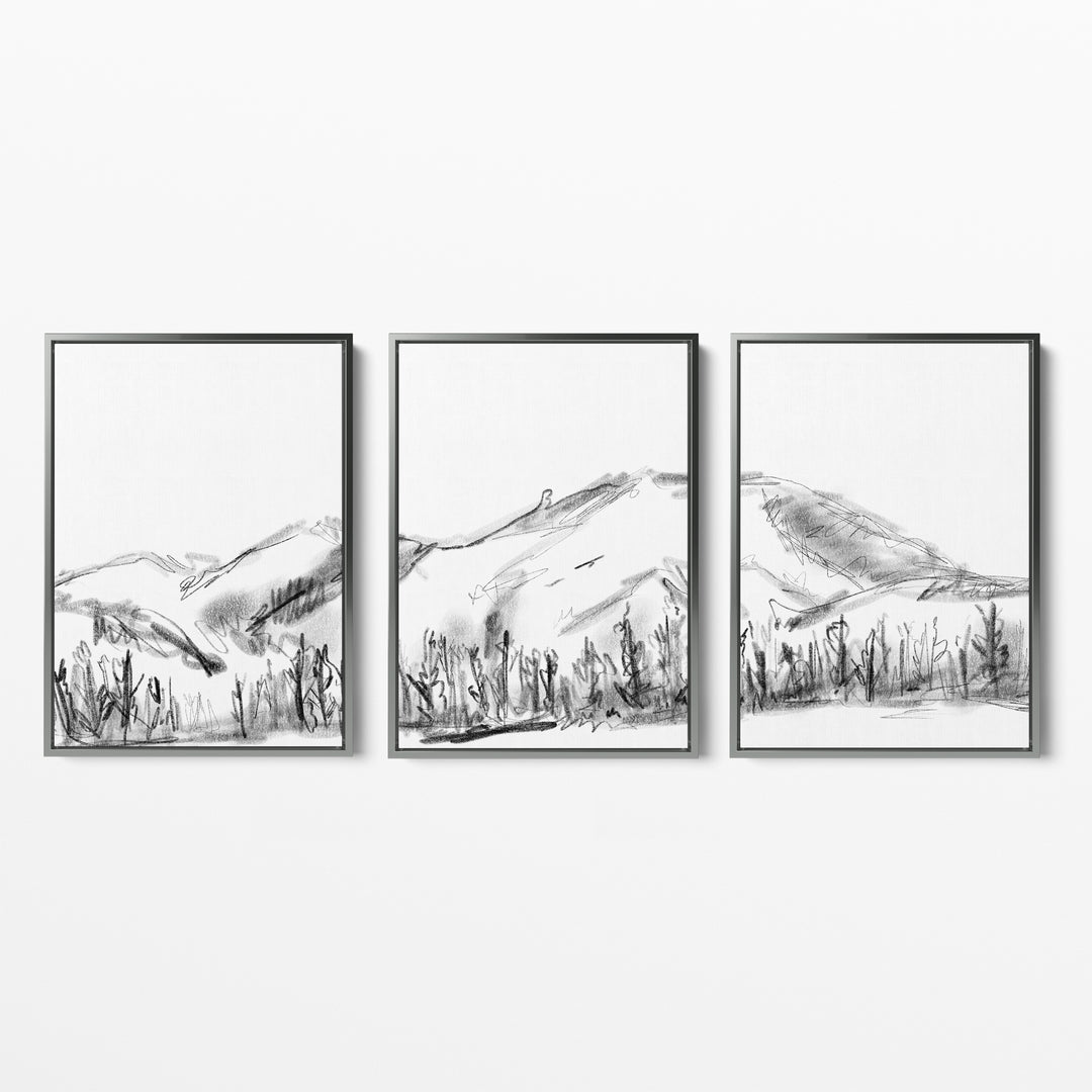 Mountain Landscape Sketch - Set of 3 - Jetty Home