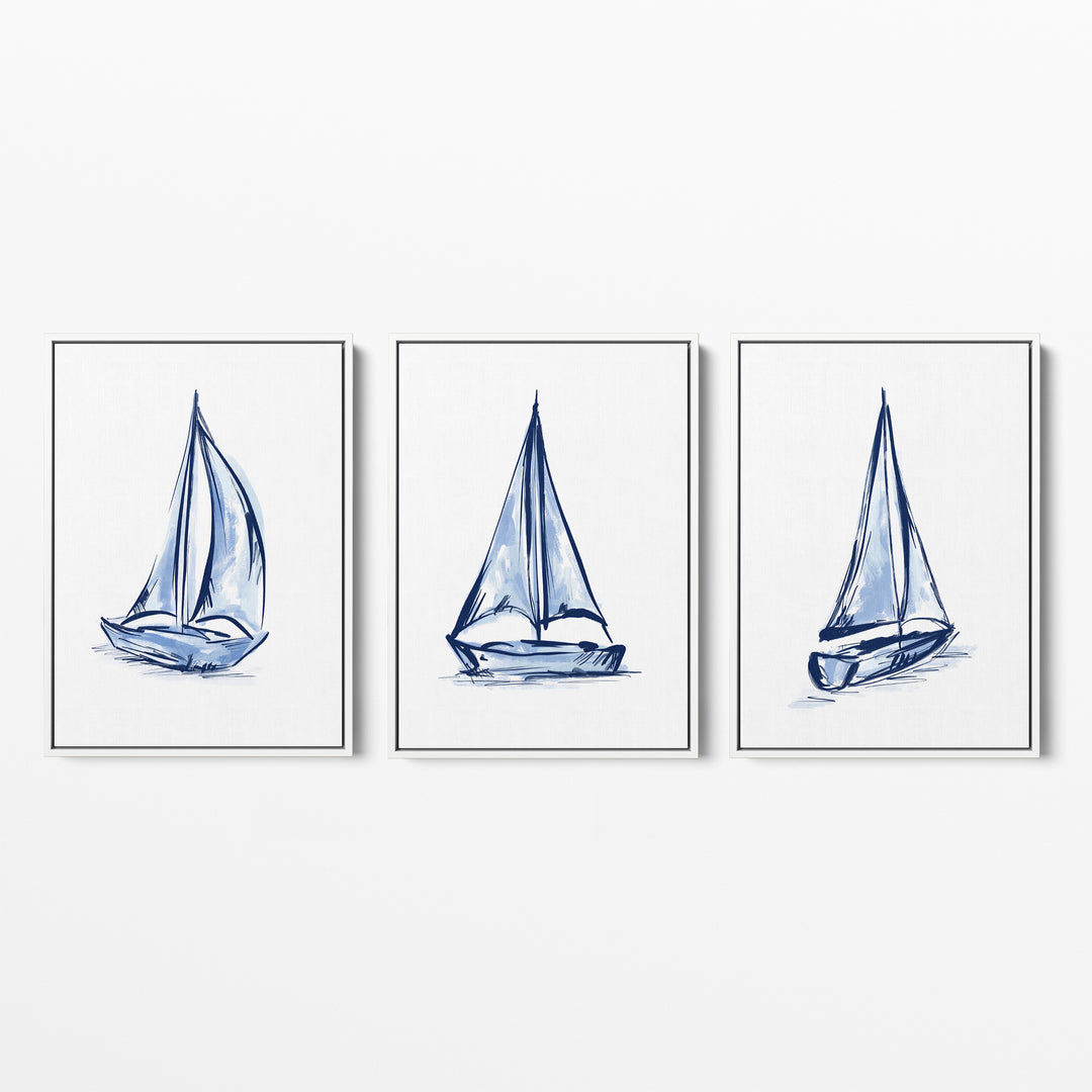 Whitecaps and Wind Triptych - Set of 3 - Jetty Home