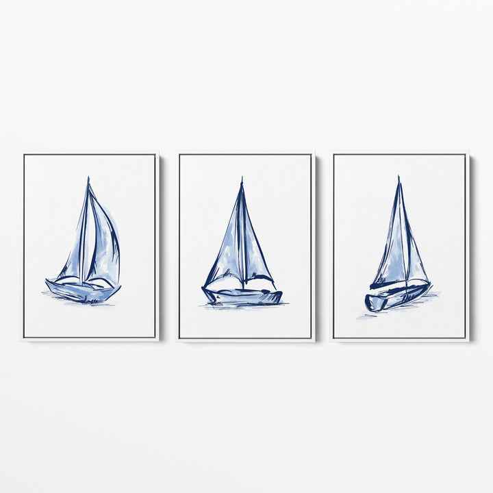 Whitecaps and Wind Triptych - Set of 3 - Jetty Home