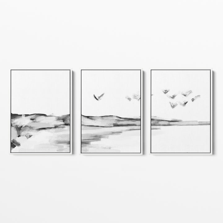 Black & White Shoreline Journey - Set of 3 - Jetty Home