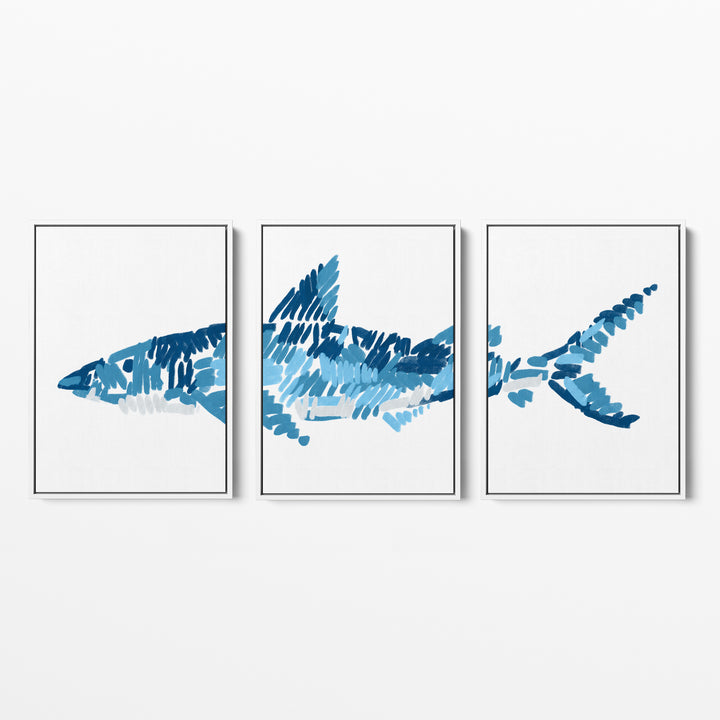 The Shark Triptych - Set of 3 - Jetty Home
