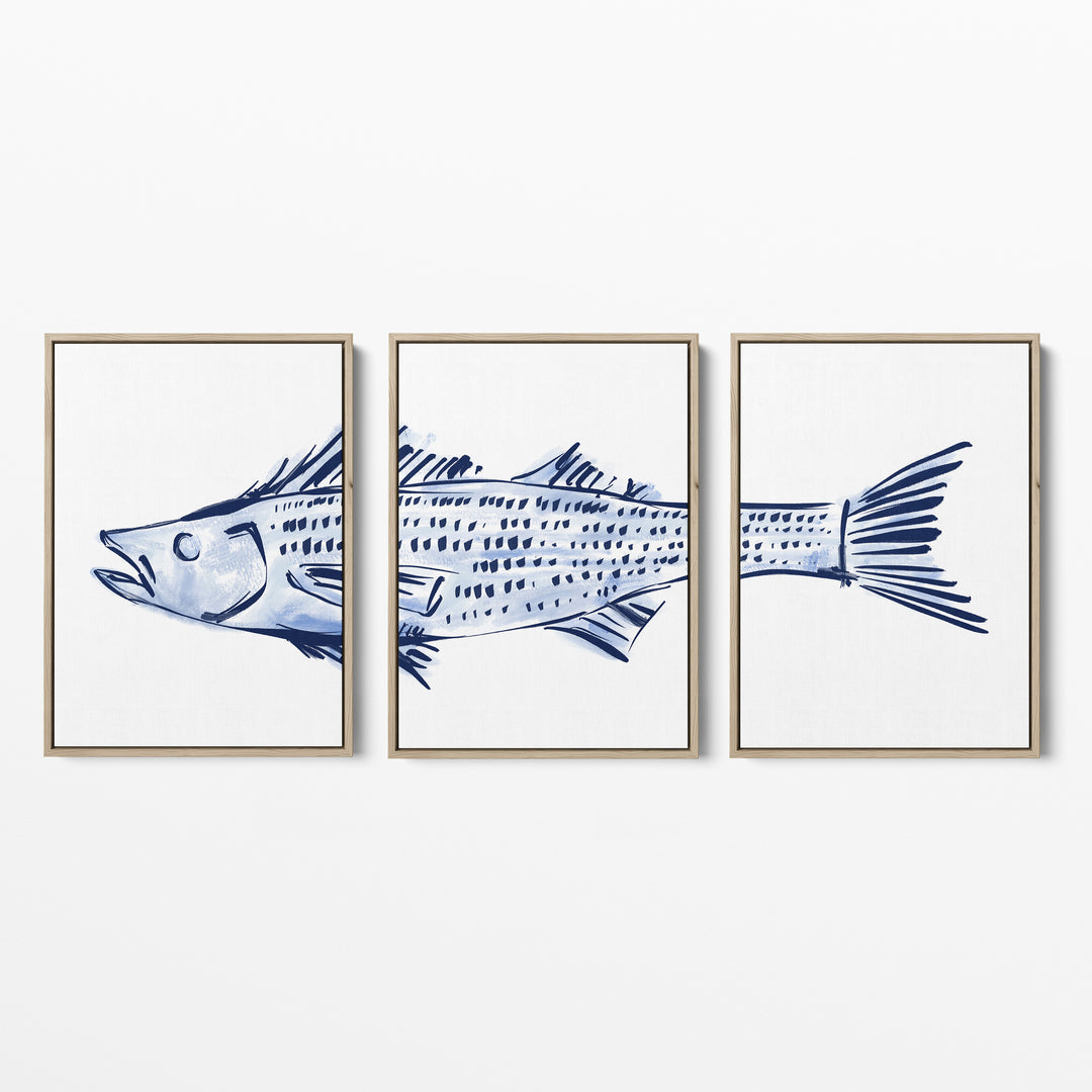 Striped Bass Triptych - Set of 3 - Jetty Home