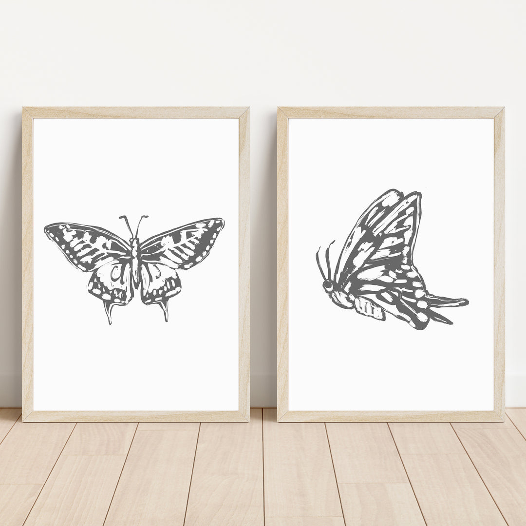 Butterfly Study - Set of 2  - Art Prints or Canvases - Jetty Home