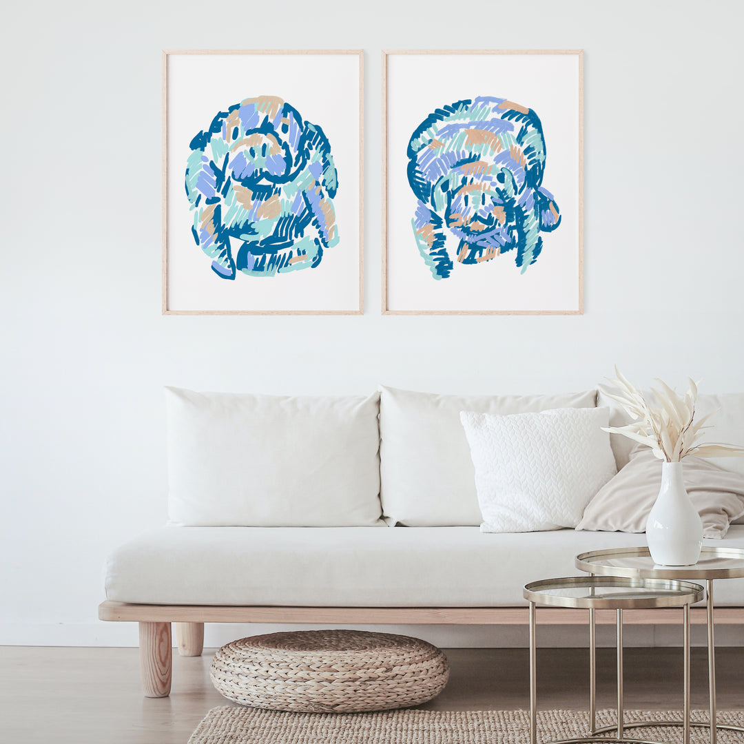 A Manatee Pairing Diptych - Set of 2