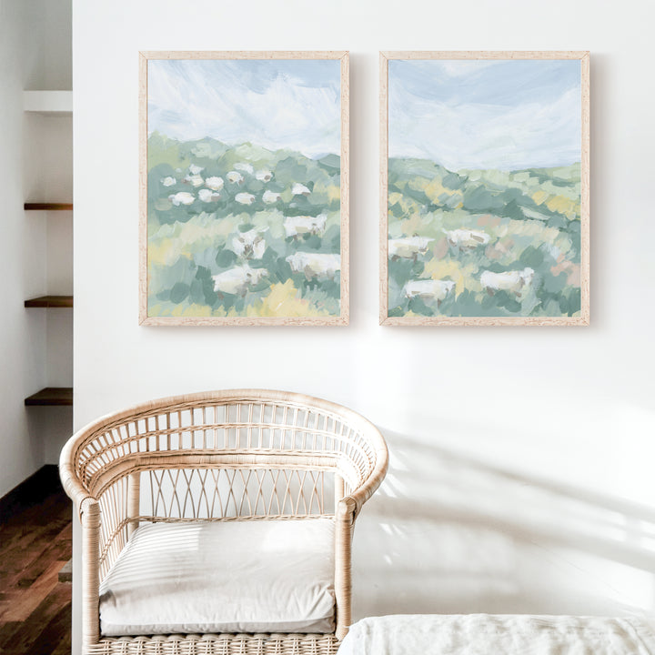 Countryside Flock Diptych - Set of 2 - Jetty Home