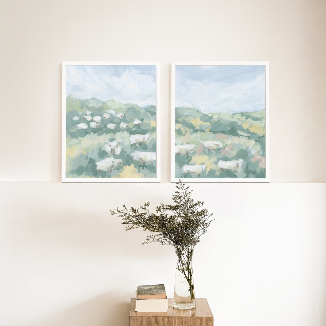Countryside Flock Diptych - Set of 2 - Jetty Home