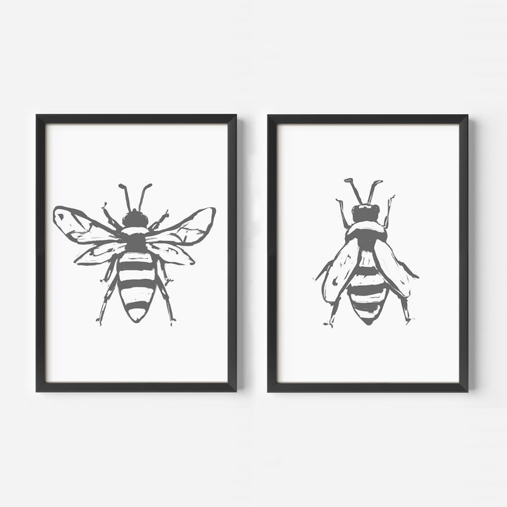 Bee Drawing - Set of 2