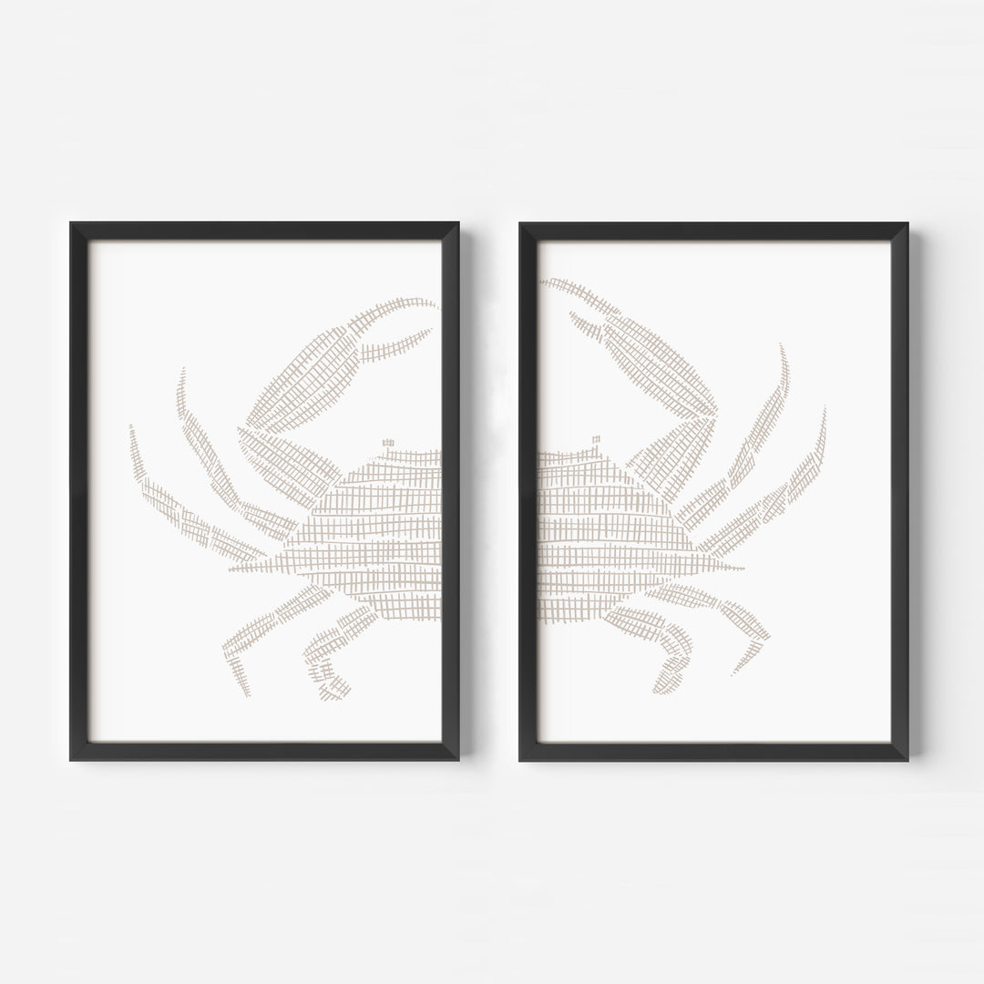 Woven Stone Crab Diptych - Set of 2