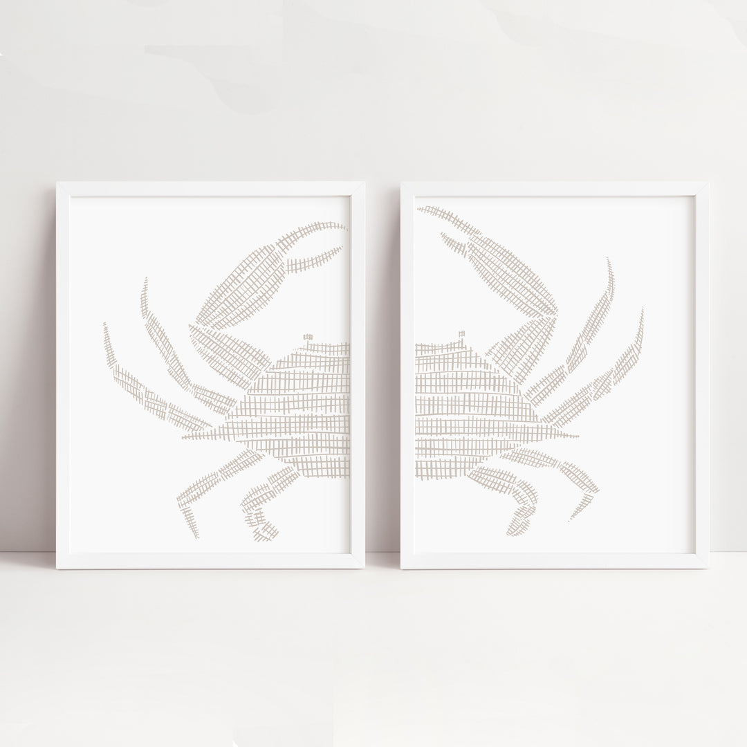 Woven Stone Crab Diptych - Set of 2