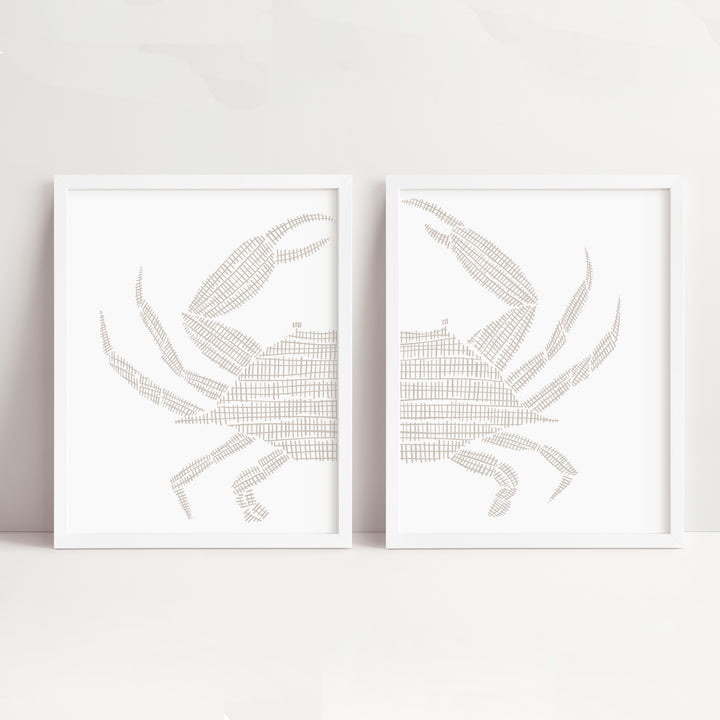 Woven Stone Crab Diptych - Set of 2