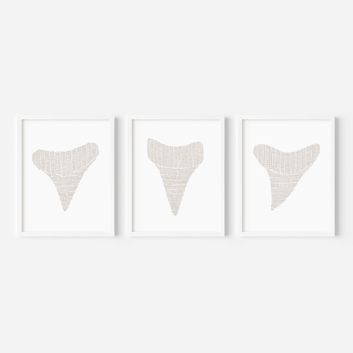 Woven Shark Teeth Triptych - Set of 3