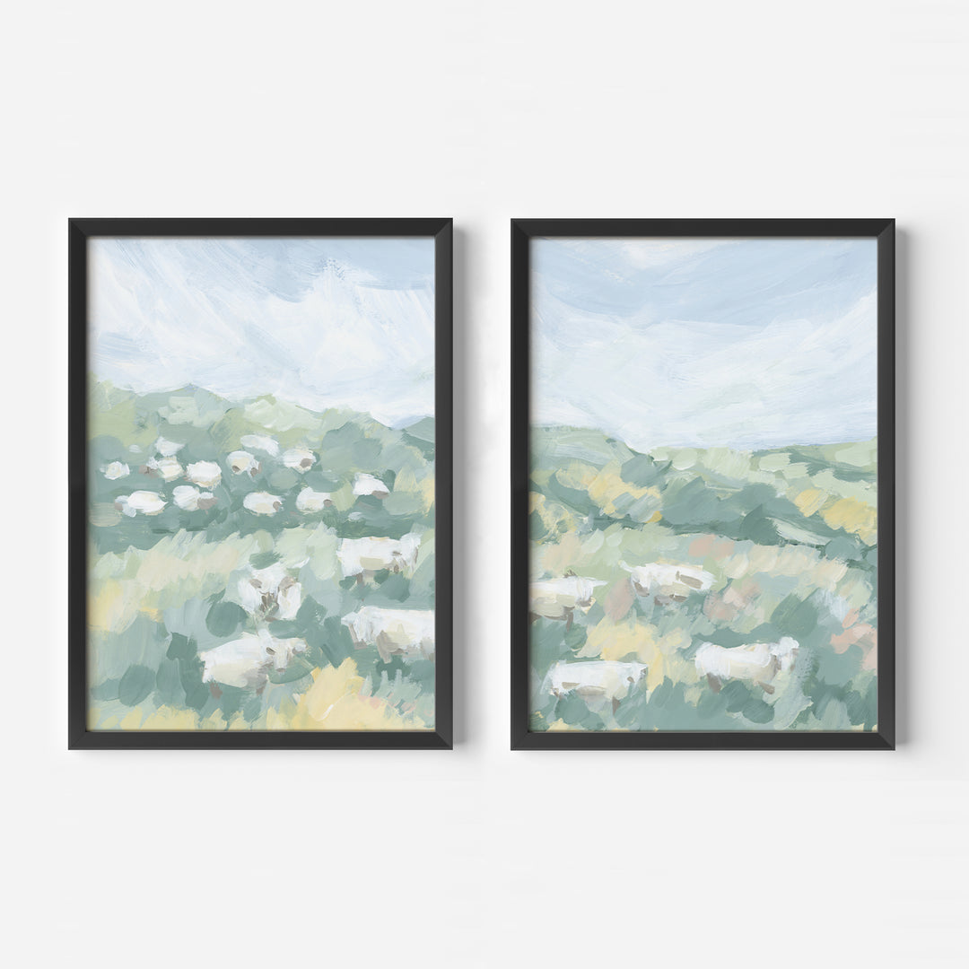 Countryside Flock Diptych - Set of 2 - Jetty Home