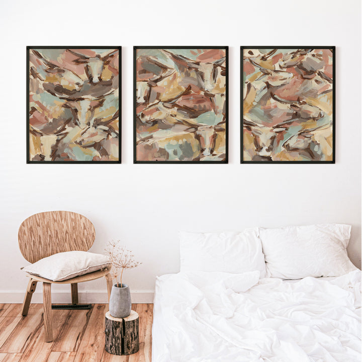 Western Herd Triptych - Set of 3 - Jetty Home