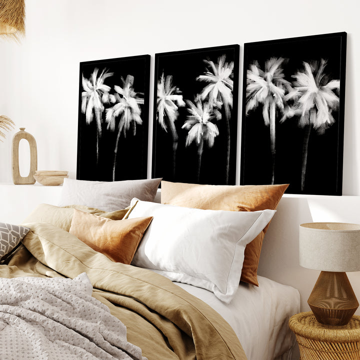 Black & White Minimalist Palms, No. 1 - Set of 3